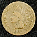 1875 Indian Head Cent Penny Circulated Original Look Semi Key Date