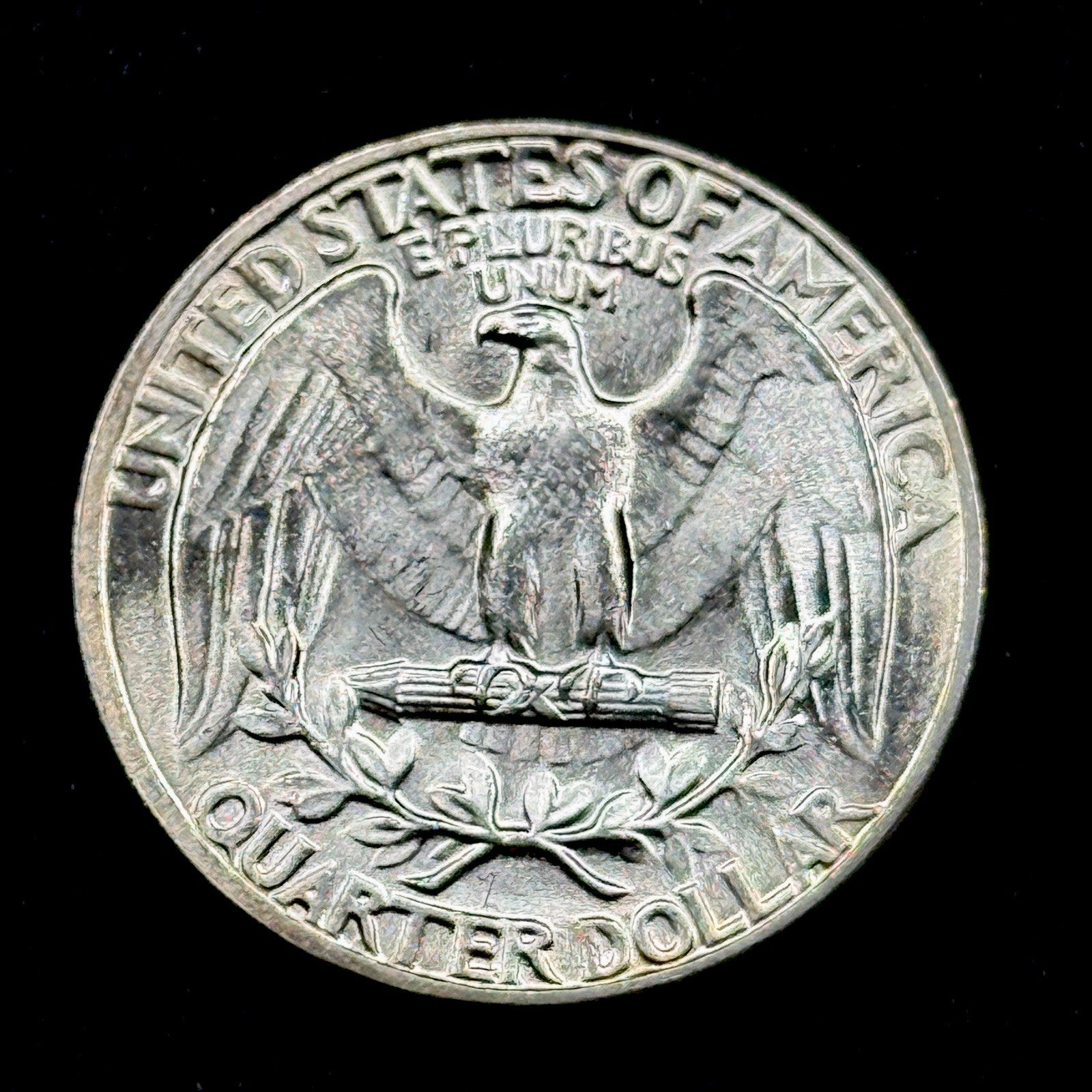 1943 Washington Quarter Toned Gem BU Silver 25c Nice Eye Appeal