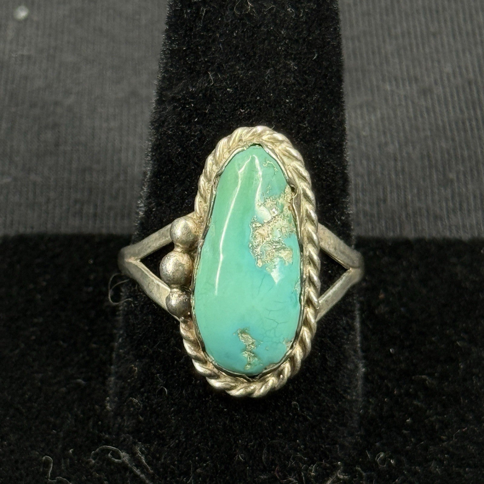 Native Turquoise Sterling Silver Ring Size 10 925