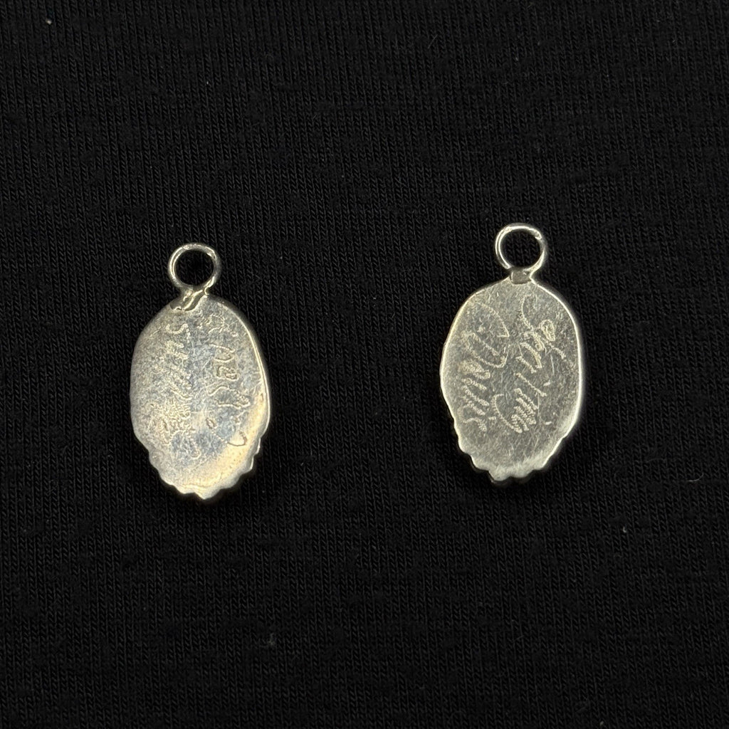 Native American Navajo Sterling Silver Turquoise Charm Pendant Earrings C.Davis