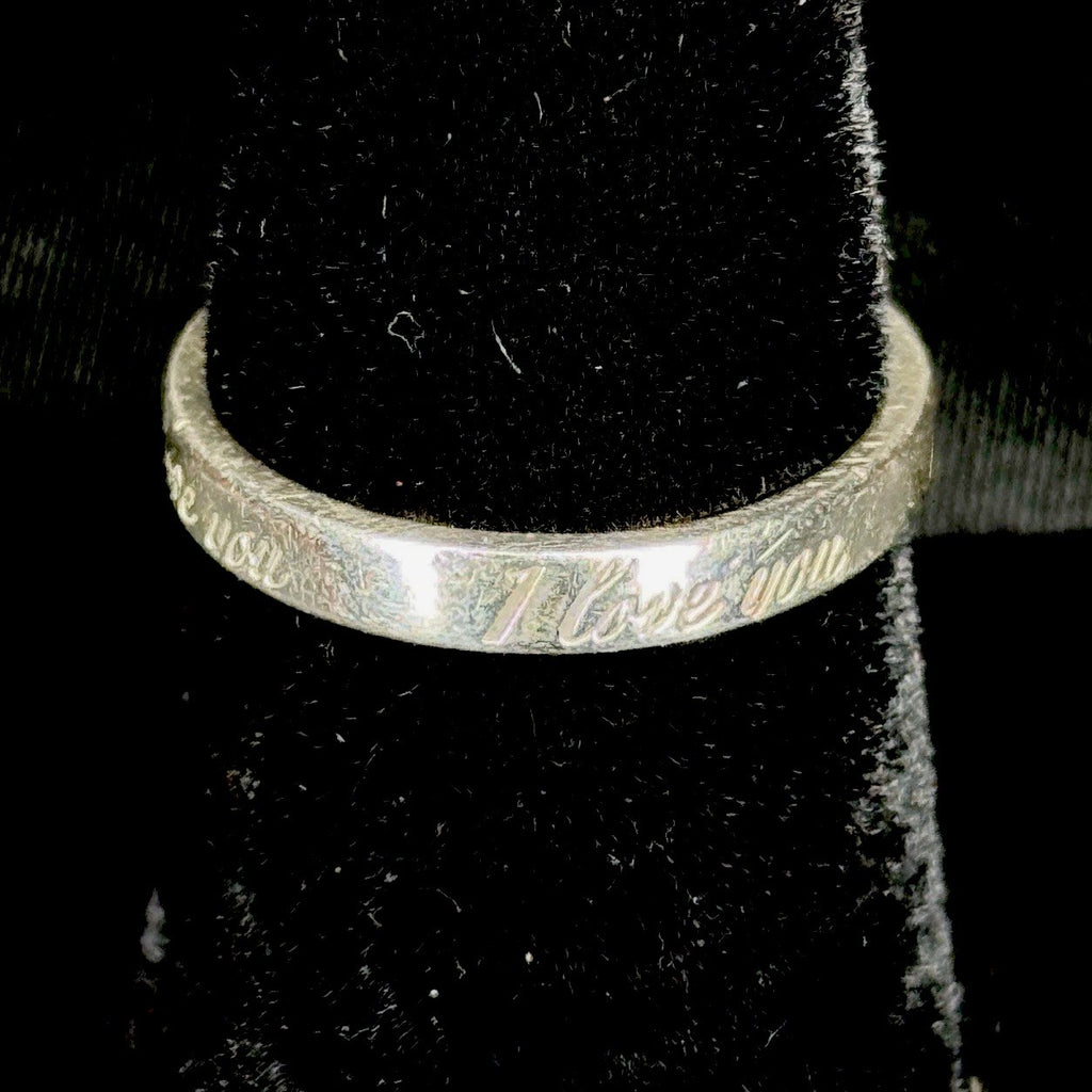 Estate Tiffany & Co. Sterling Silver Ring “I Love You” Notes 925 Size 5.5