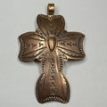 Running Bear Copper Cross Pendant Signed RB 925 Native