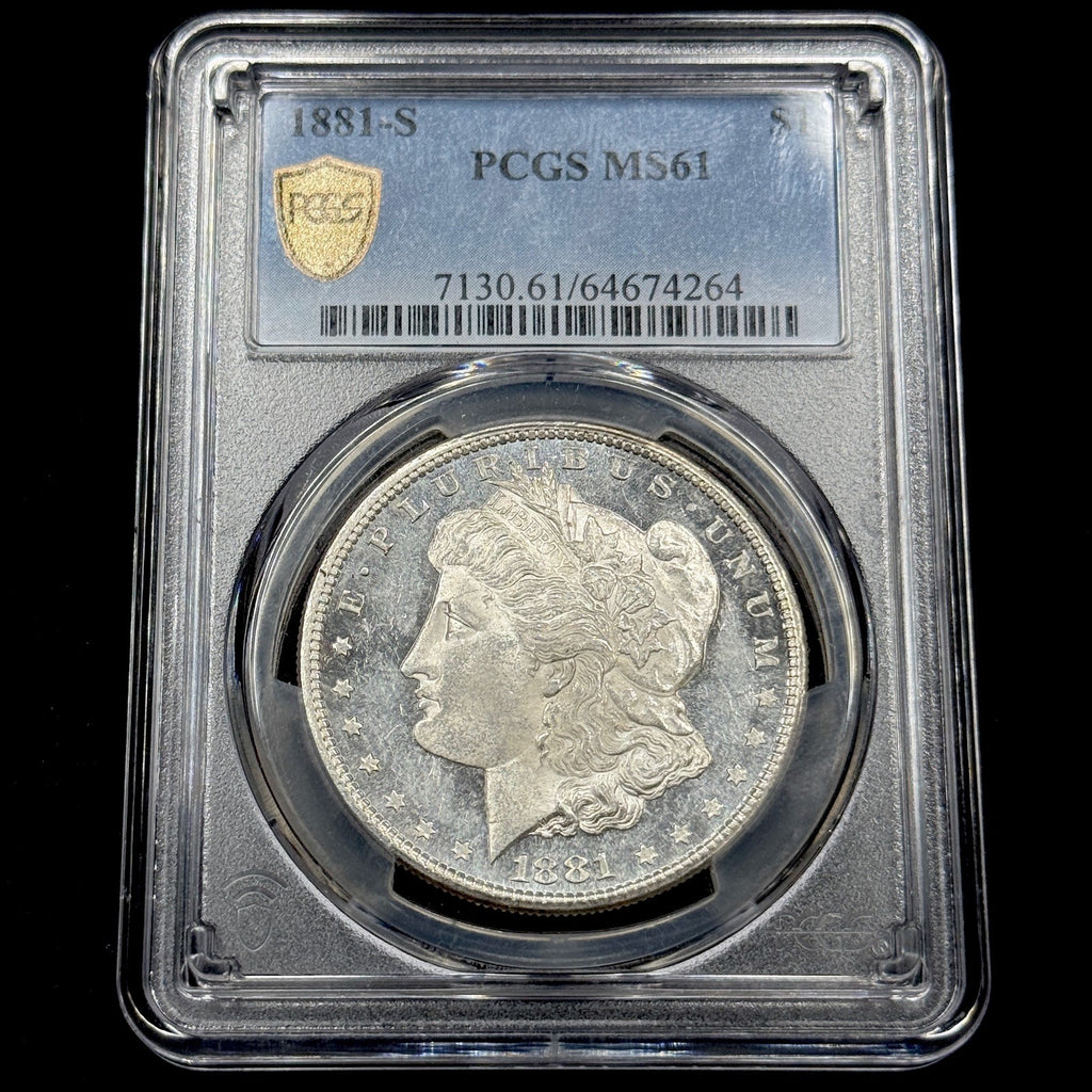 1881-S Morgan Silver Dollar PCGS MS61 DMPL Cameo Obverse Blast White