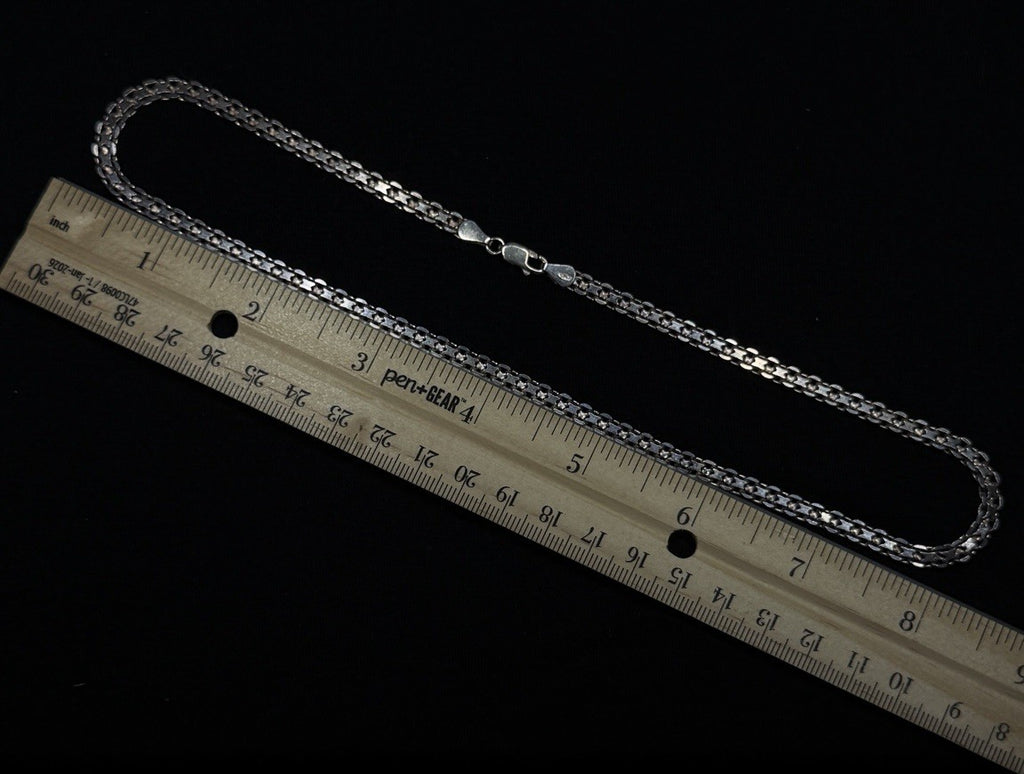 Estate Sterling Silver Bismarck Chino Necklace Chain Vintage 925 16.7 Grams 17IN