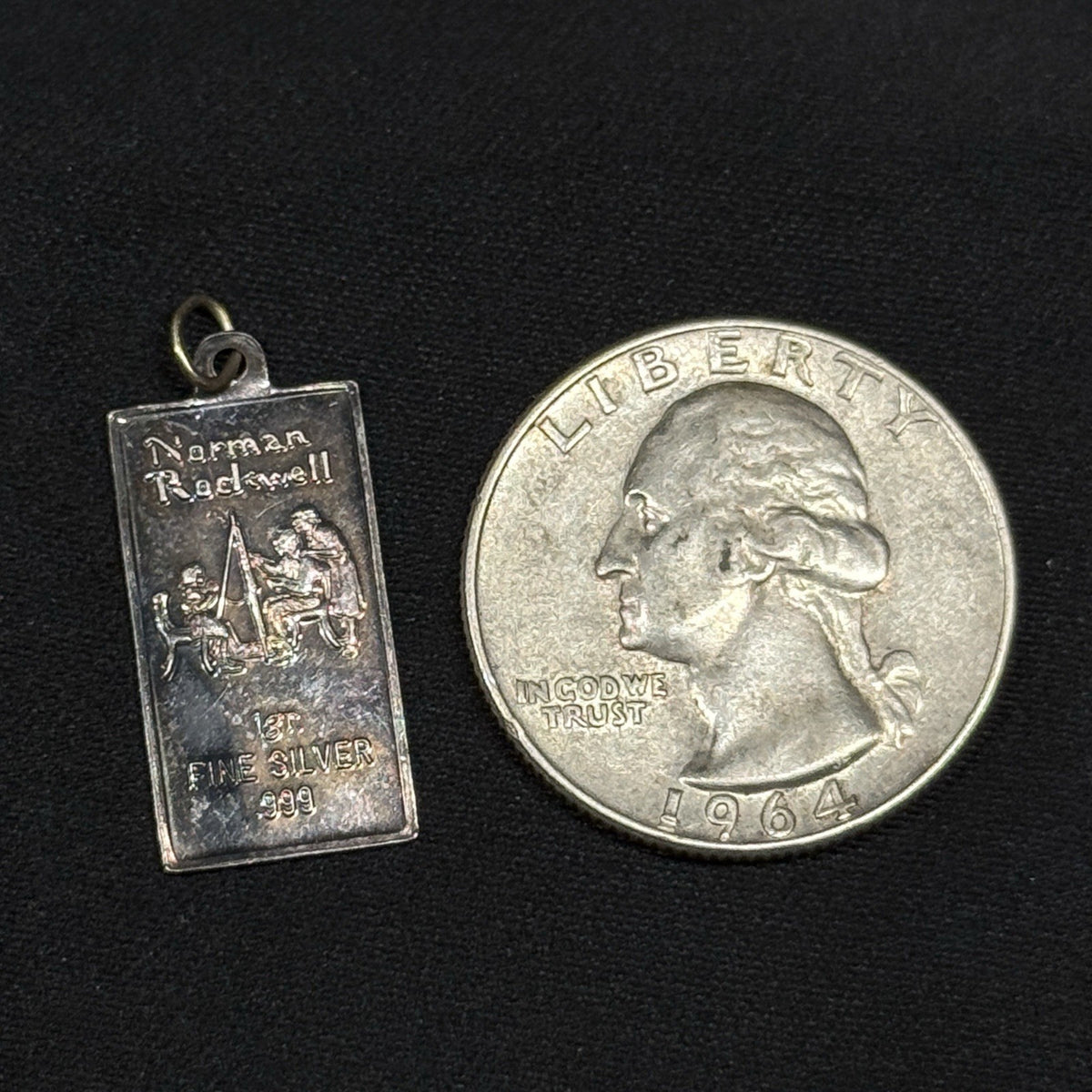 Estate Fine Silver 1gr Grain Bar Pendant Norman Rodswell 925