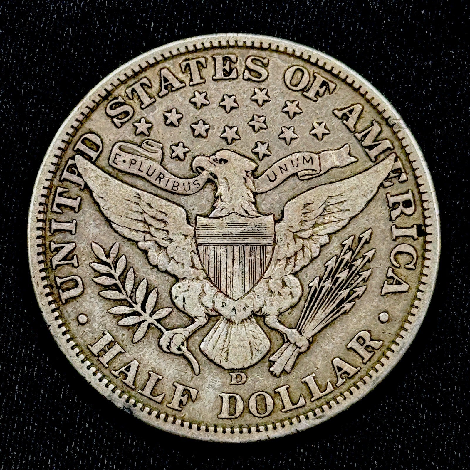 1908-D Barber Half Dollar 50C F-VF Original Silver Type Coin