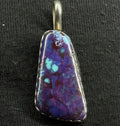 Native American Tsosie Navajo Purple Turquoise Sterling Silver Pendant 925 Begay
