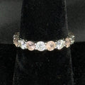 Estate Sterling Silver Ring Pink Stone CZ 925 Size 7 Eternity Infinity Band