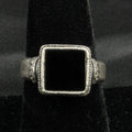 Estate Sterling Silver Ring Square Black Onyx Size 7 925
