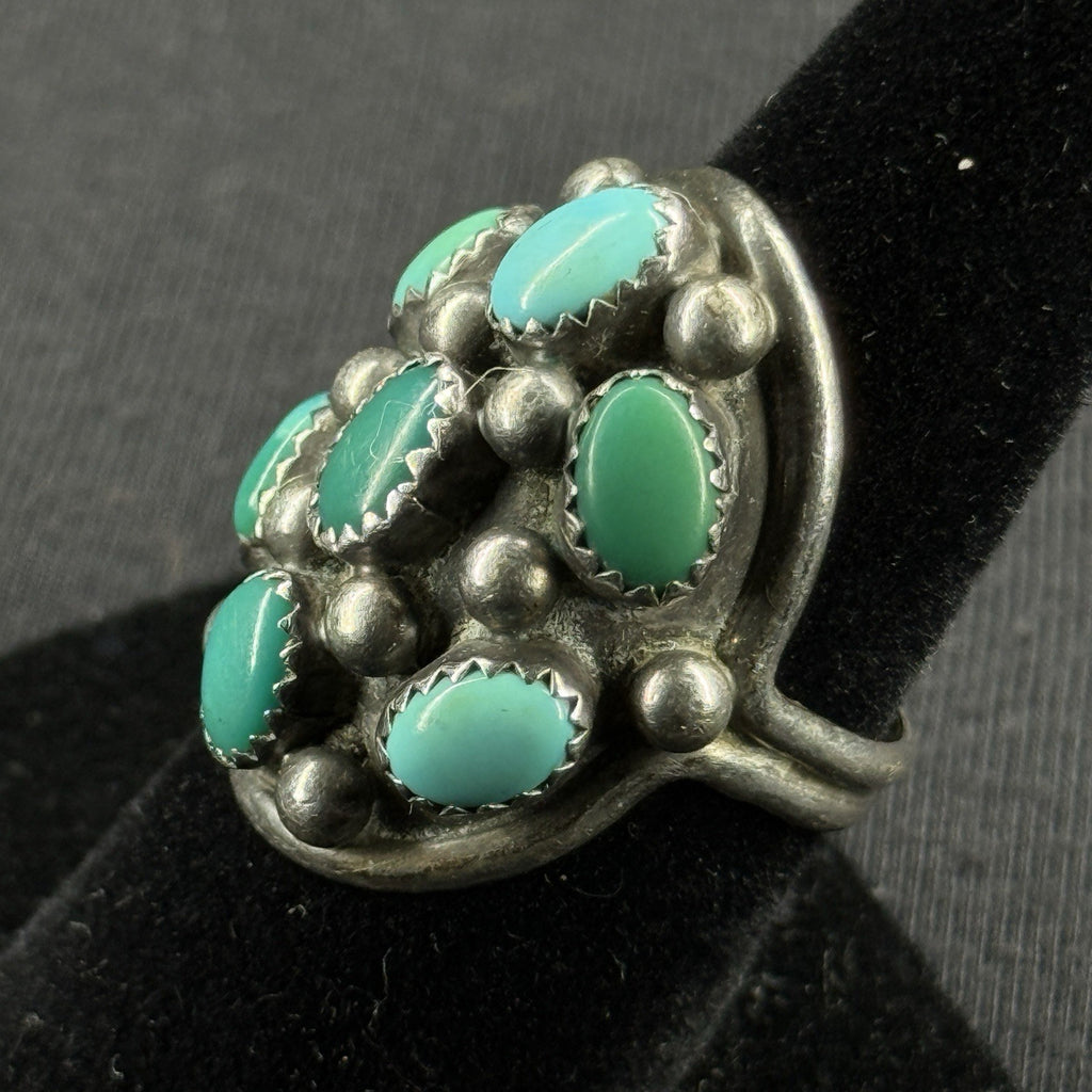 Native Turquoise Sterling Silver Ring Size 6.5 925 J ROYBAL