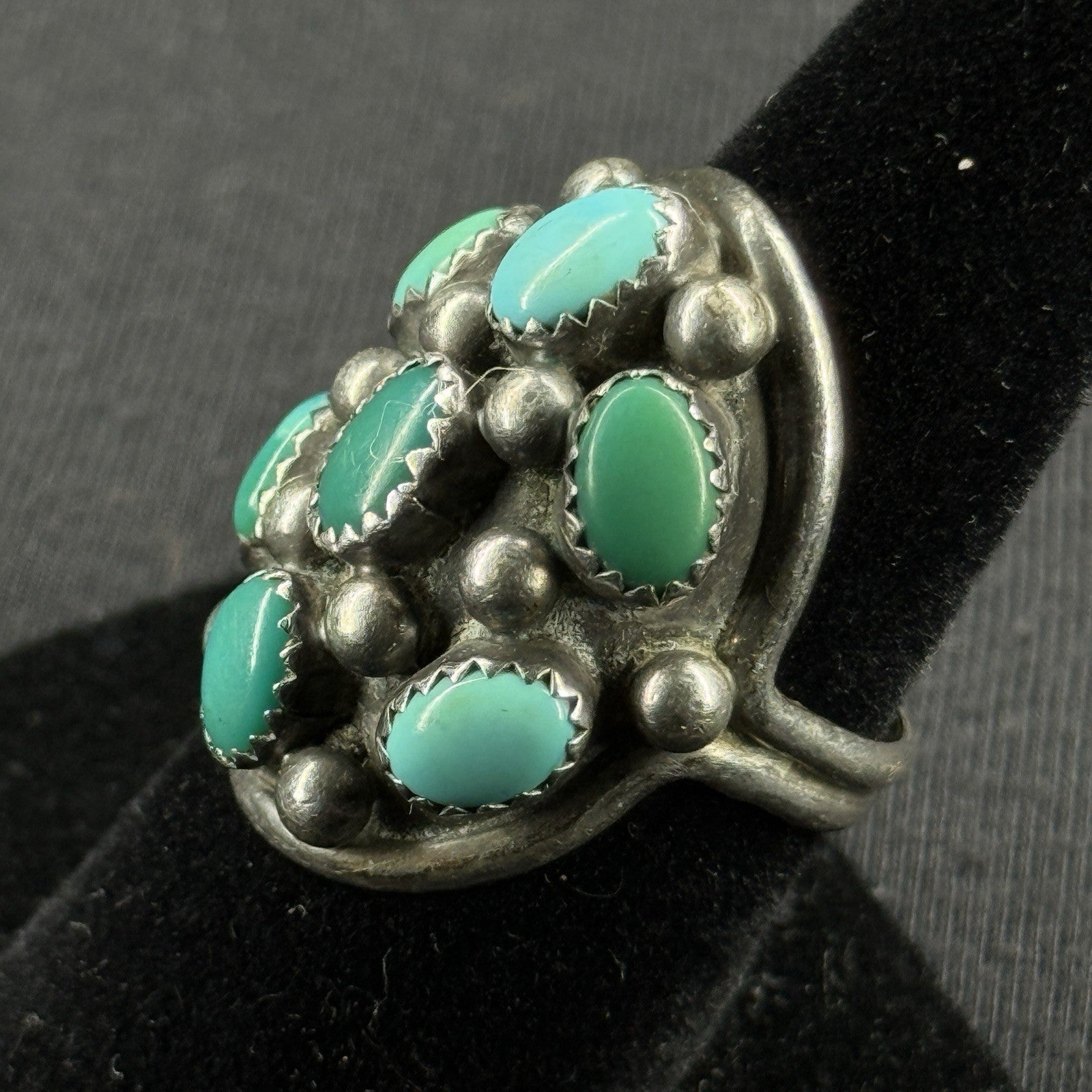 Native Turquoise Sterling Silver Ring Size 6.5 925 J ROYBAL