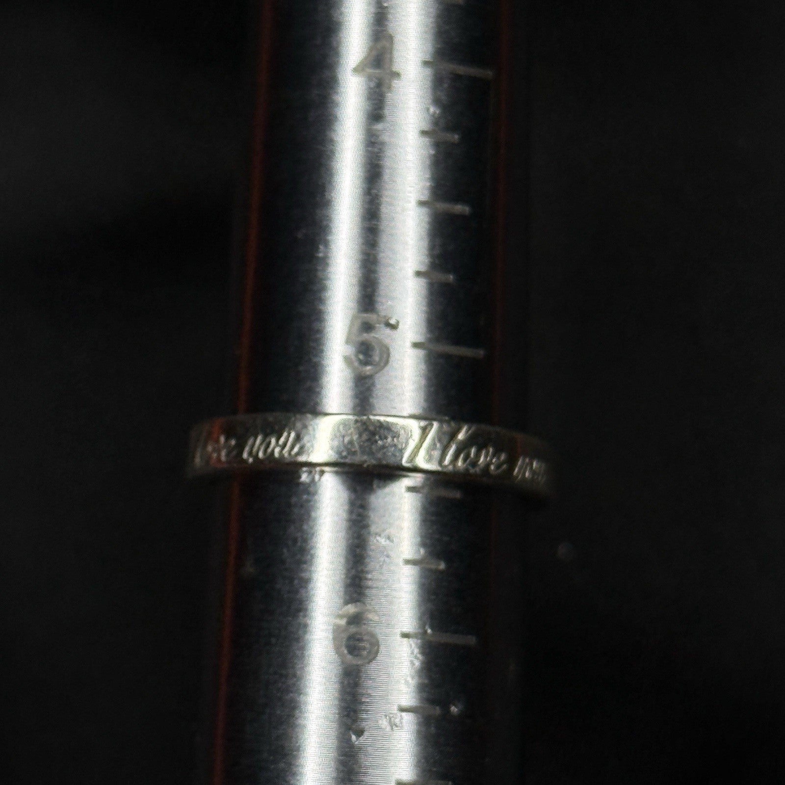 Estate Tiffany & Co. Sterling Silver Ring “I Love You” Notes 925 Size 5.5