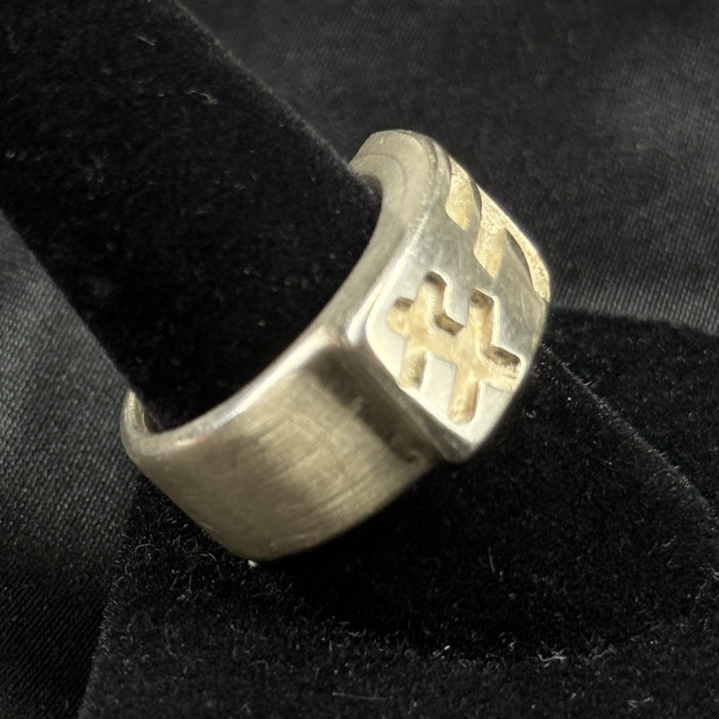 Estate Sterling Silver Ring Japanese Thick Heavy Band Size 8 22.4g 925