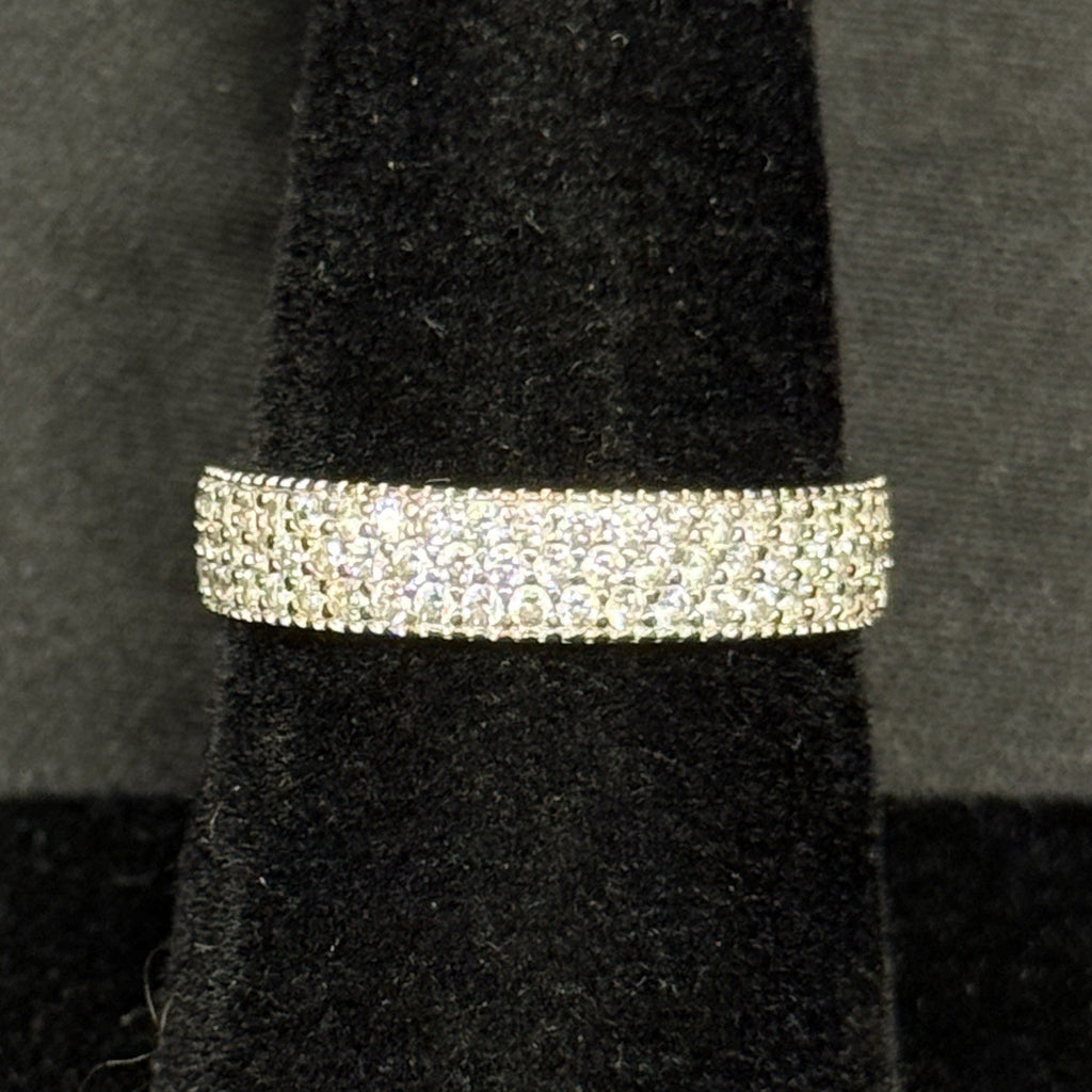 Estate Sterling Silver Ring CZ 925 Size 6.75 Infinity Band Signed YGI
