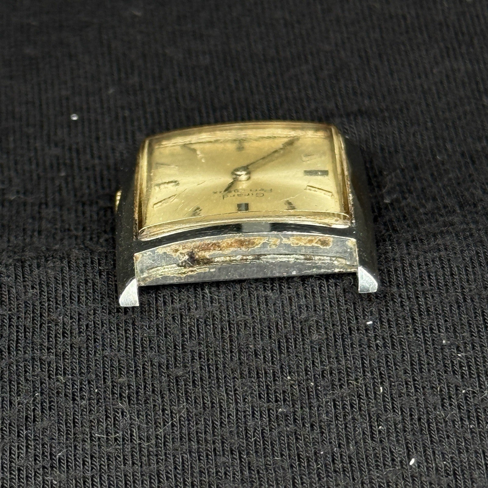 Vintage Girard Perregaux Tank Watch For Parts Repair 17J