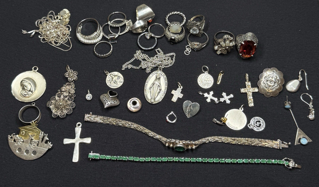 Lot Of 249 Grams Estate Sterling Silver Jewelry Use Or Scrap 925