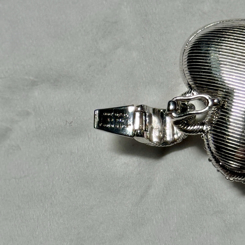 Judith Ripka Puffy Heart Sterling Silver 925 Double Sided Enhancer Pendant