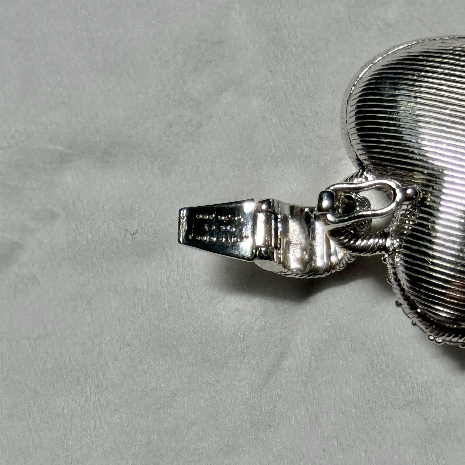 Judith Ripka Puffy Heart Sterling Silver 925 Double Sided Enhancer Pendant