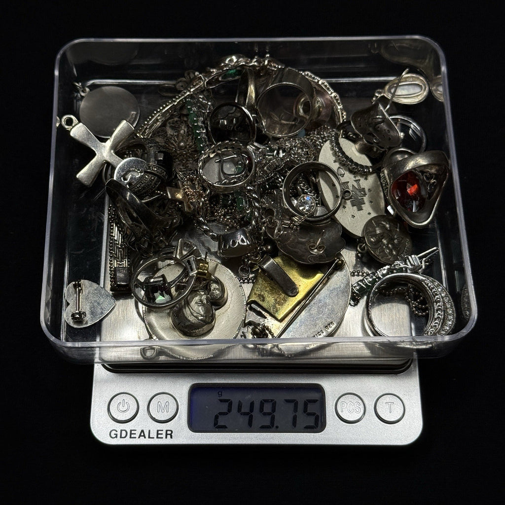 Lot Of 249 Grams Estate Sterling Silver Jewelry Use Or Scrap 925