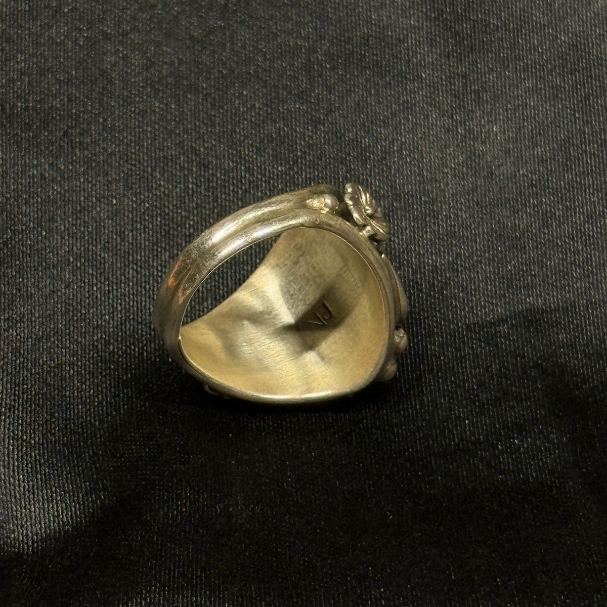 Native American Sterling Silver Ring Pink Fire Opal Signed Nila Johnson Sz 6