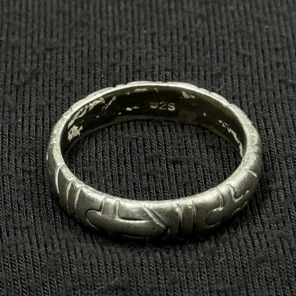 Estate Sterling Silver Cross Engraved Band Size 7 925