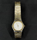 Ebel Classic Wave 1157111 18k SS Two Tone White Dial Gold Bezel Watch Women's