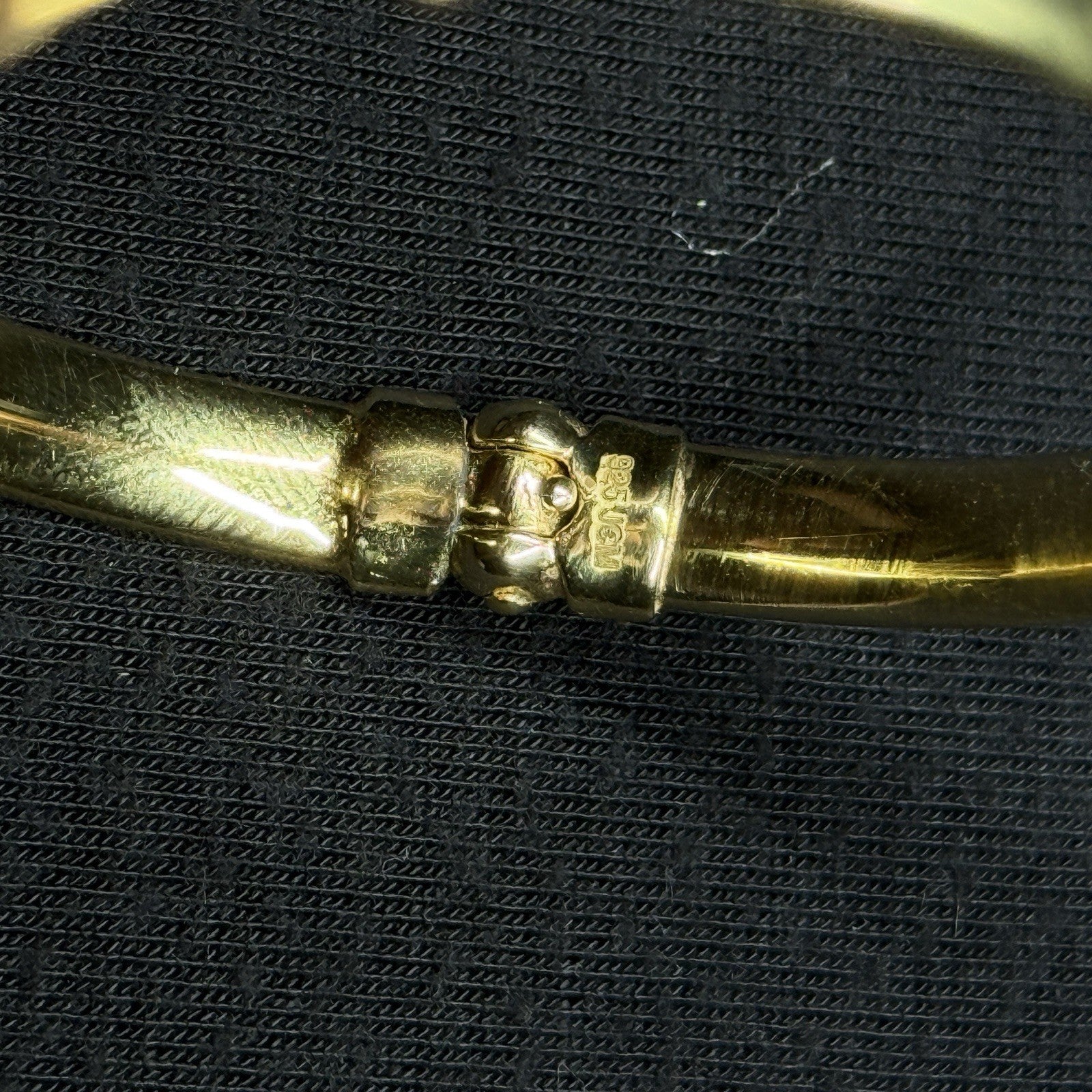 Estate Sterling Silver Hinged Bengal Bracelet 925 JCM Gold