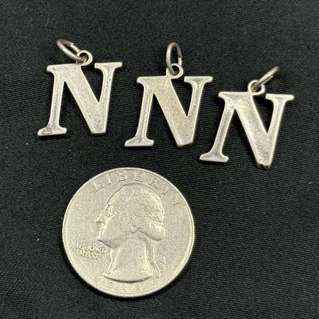 Estate Sterling Silver Sundancer Jewelry Co Letter N 925 Charm Pendant (1)