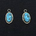 Native American Navajo Sterling Silver Turquoise Charm Pendant Earrings C.Davis