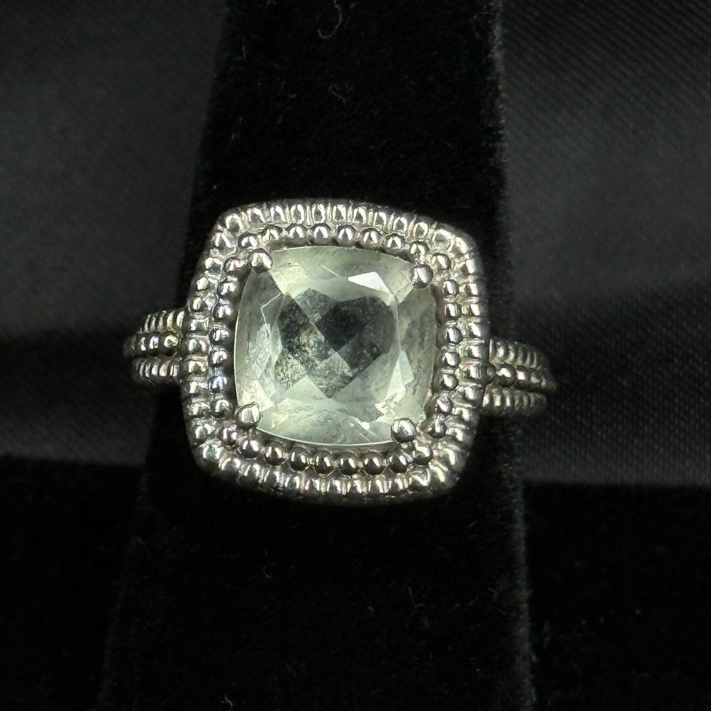 Estate Sterling Silver Ring Sai Aquamarine Stone Size 7 925