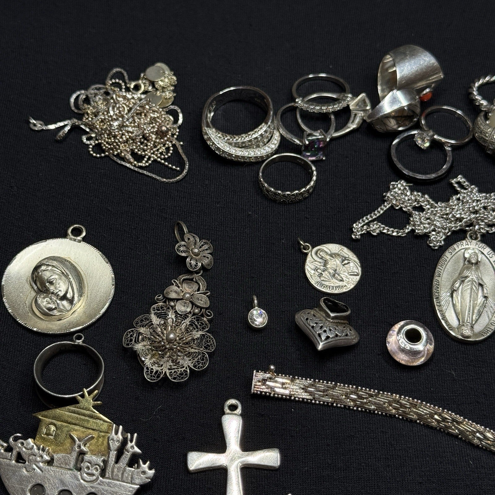 Lot Of 249 Grams Estate Sterling Silver Jewelry Use Or Scrap 925