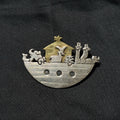 TAXCO Vintage Noah's ARK Sterling Silver and Brass Brooch Signed TP-2M 16.2 Gr