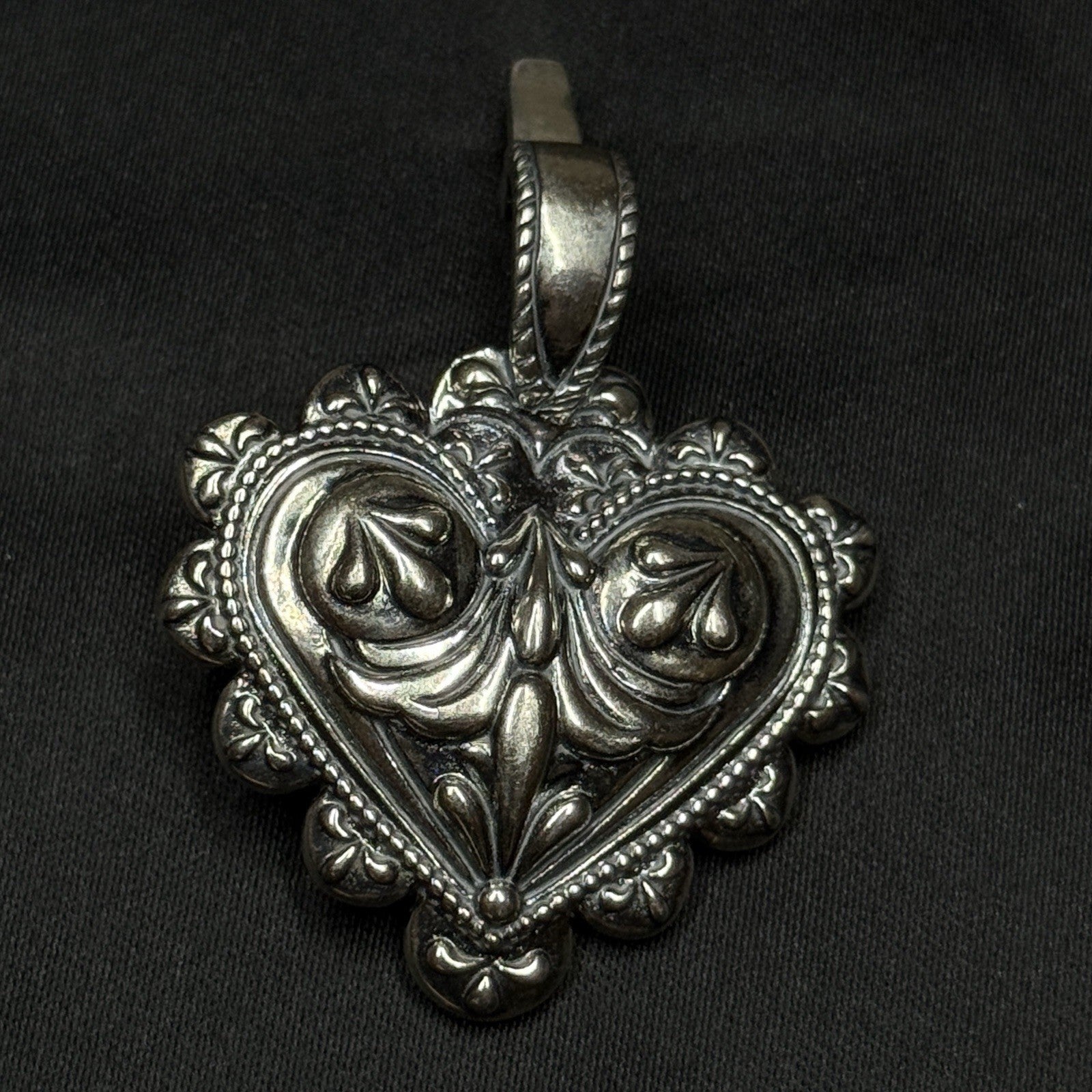 Carolyn Pollack Sterling Silver Southwest Heart Enhancer Pendant 925