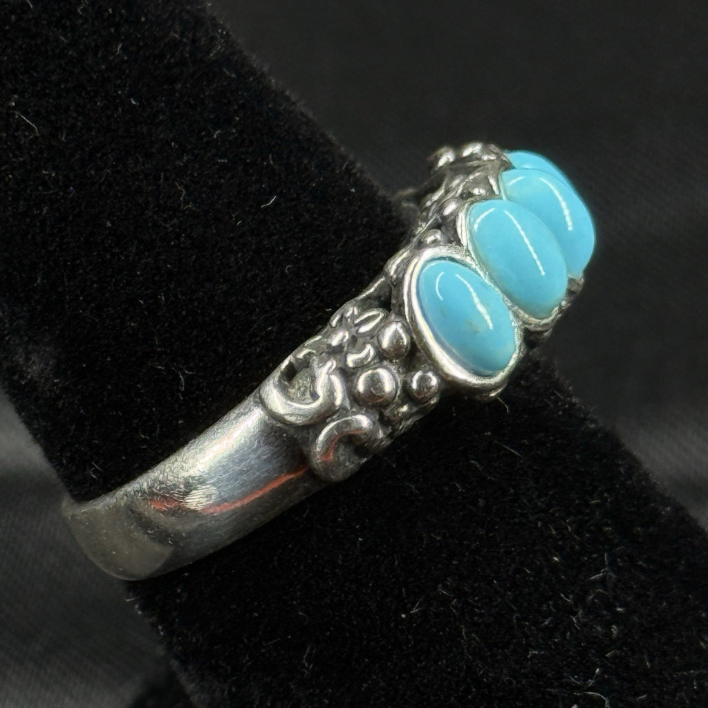 Estate Sterling Silver Ring Turquoise Carolyn Pollock Size 6 925