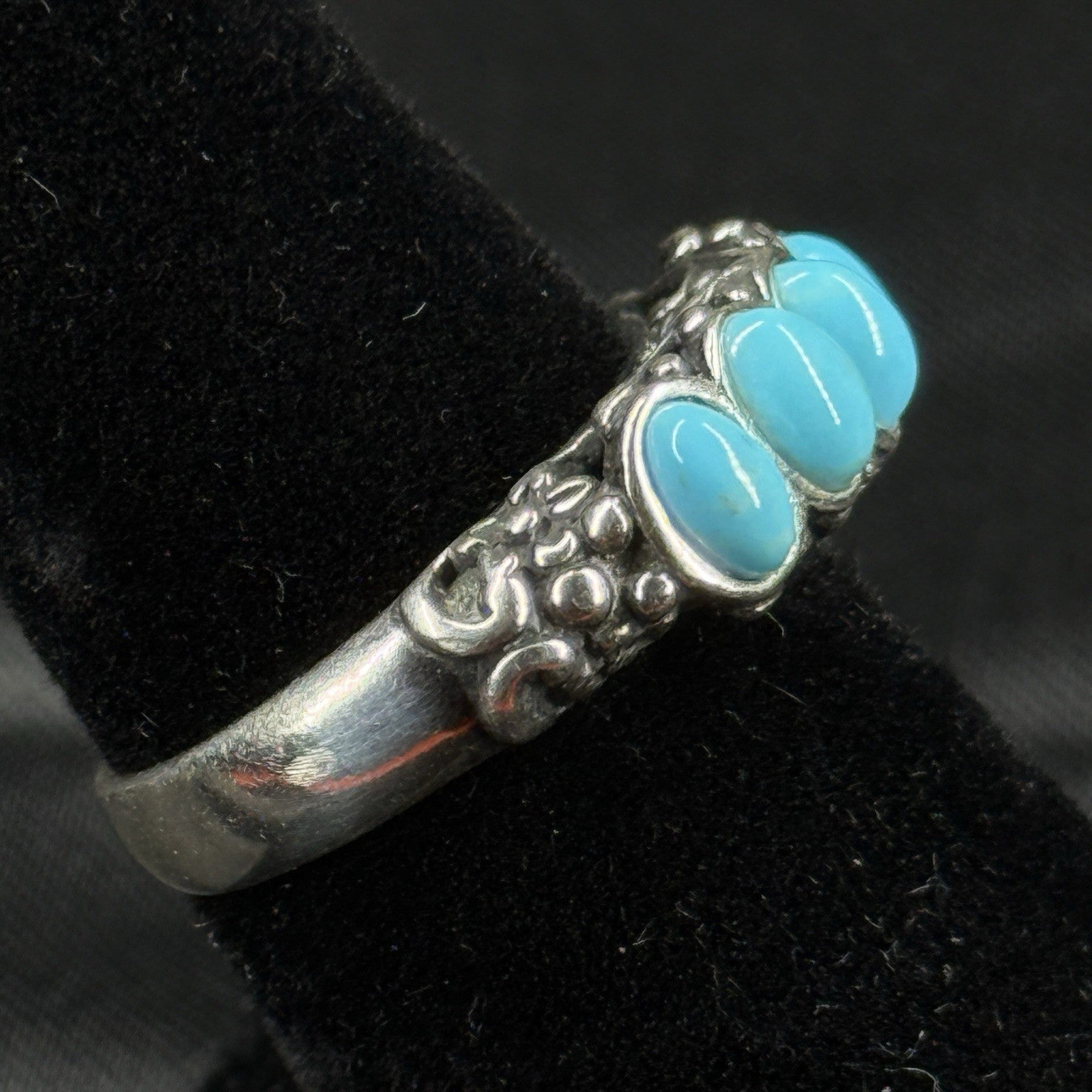 Estate Sterling Silver Ring Turquoise Carolyn Pollock Size 6 925