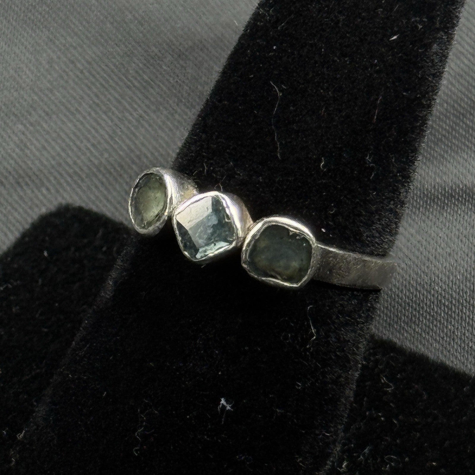 Estate Sterling Silver Ring Djoy Blue Stones Size 7 925