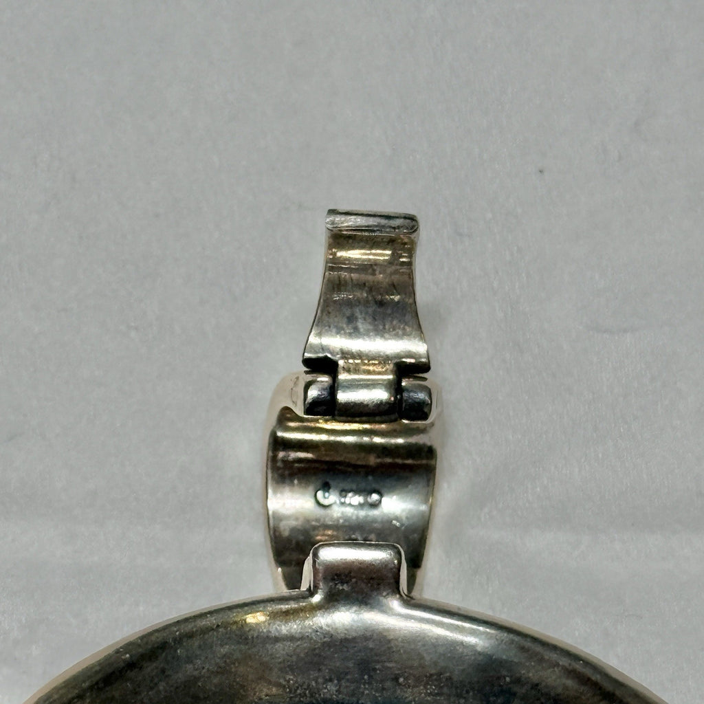 Relios/Carolyn Pollack Sterling & Brass  Large Brown Marbled Jasper Pendant