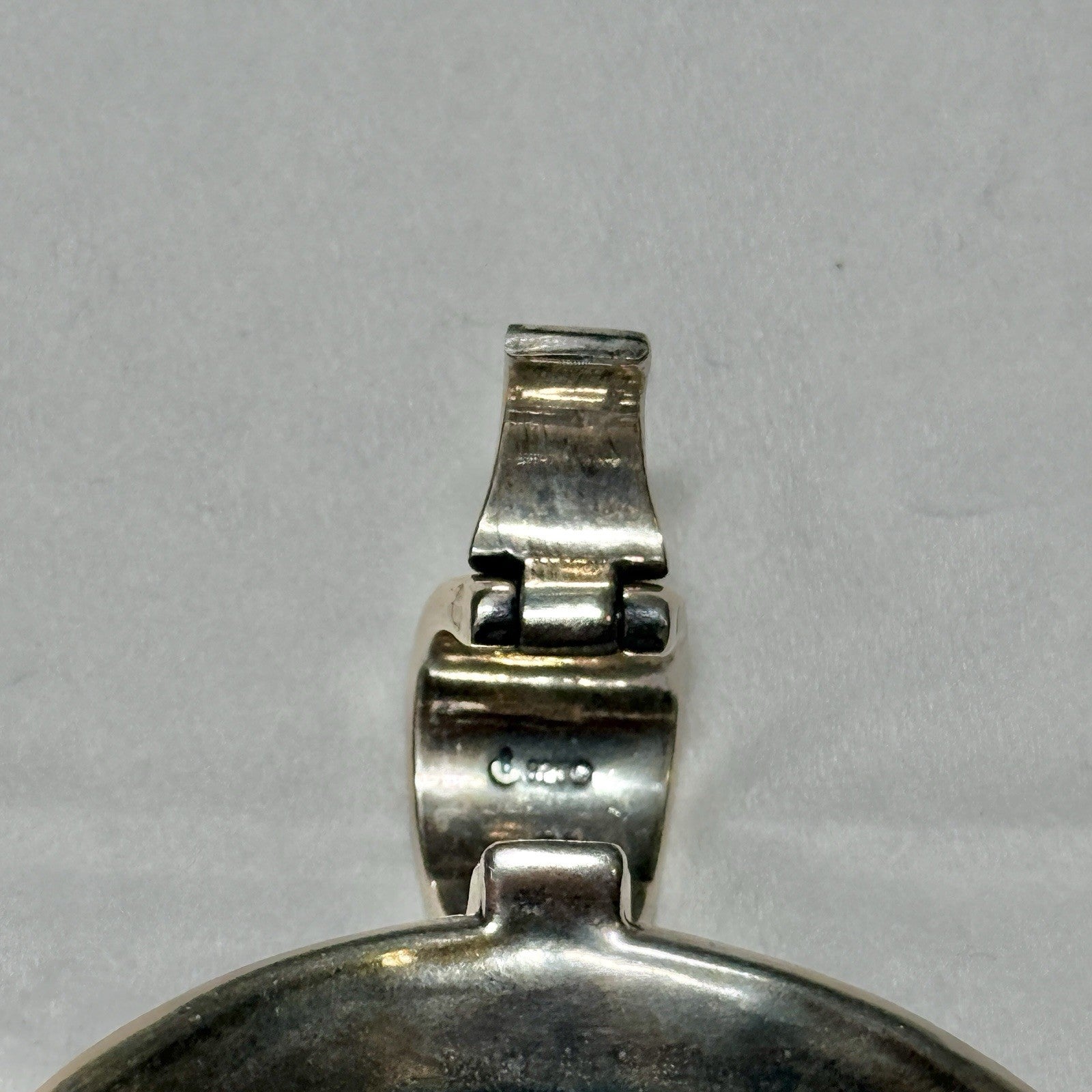 Relios/Carolyn Pollack Sterling & Brass  Large Brown Marbled Jasper Pendant