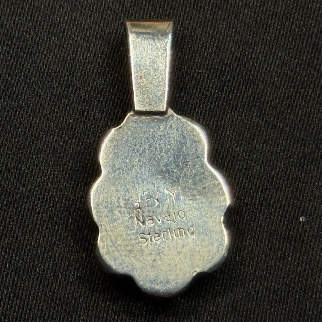 Native American Sterling Silver Pendant Turquoise Signed Garrison Boyd Navajo