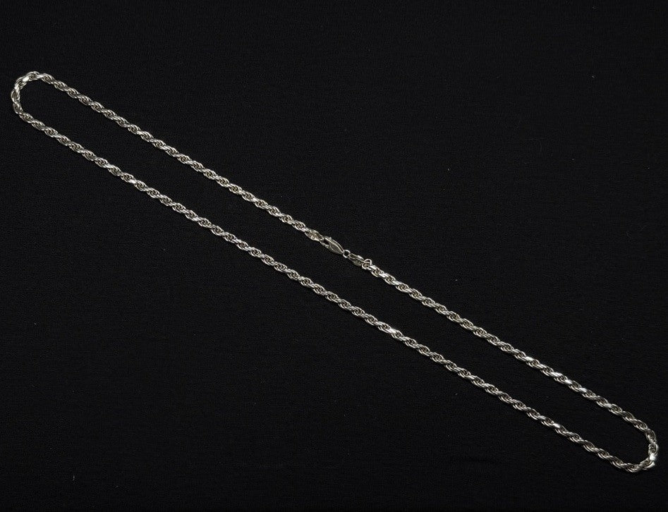 Estate Sterling Silver Rope Necklace Chain Vintage  925 26.5 Grams 23IN