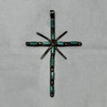 Vintage Native American Indian Navajo Cross Sterling Silver Turquoise Pendant