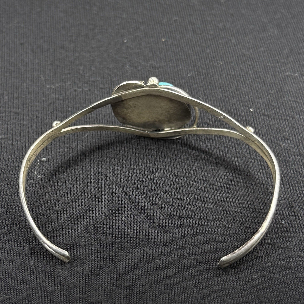 Native Sterling Silver Cuff Bracelet Navajo Turquoise 925