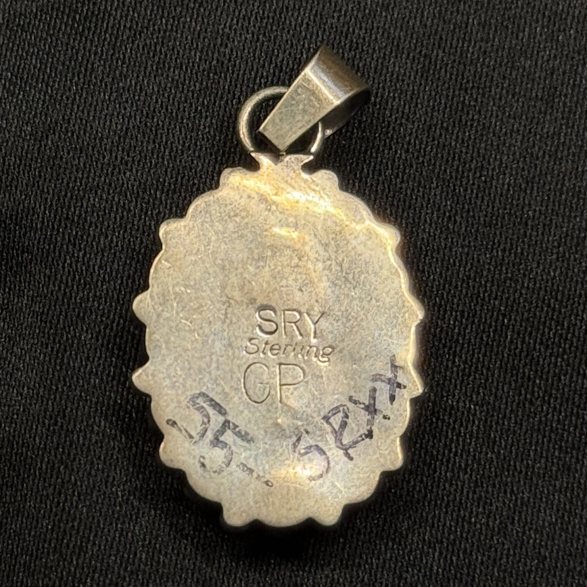 Native American Sterling Silver Pendant Turquoise Multi Stone Signed SRY GP