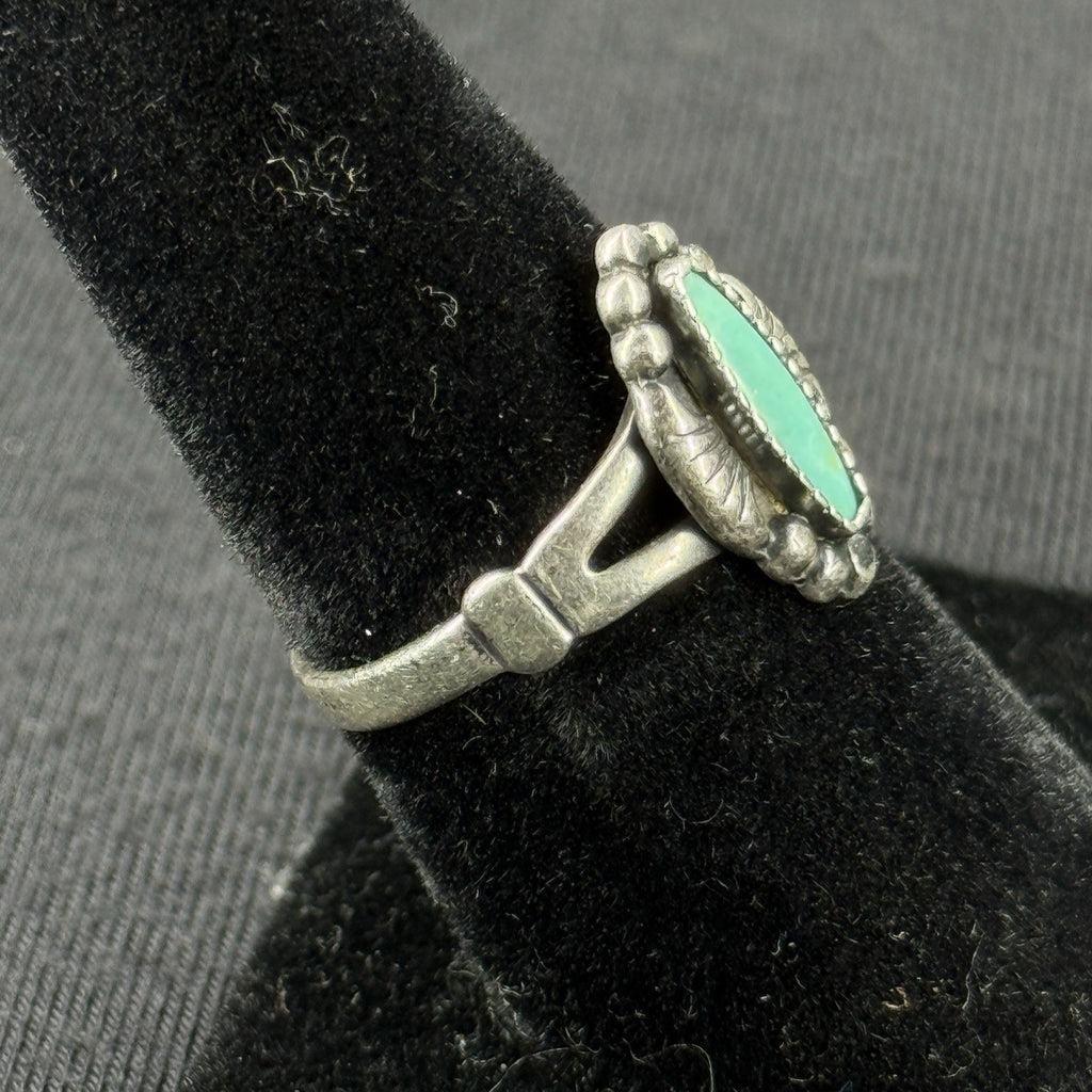 Native Bell Trading Post Turquoise Sterling Silver Ring Size 6 925