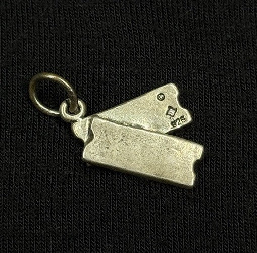 Vintage Sterling Silver Tickets For 2 Charm Pendant 925