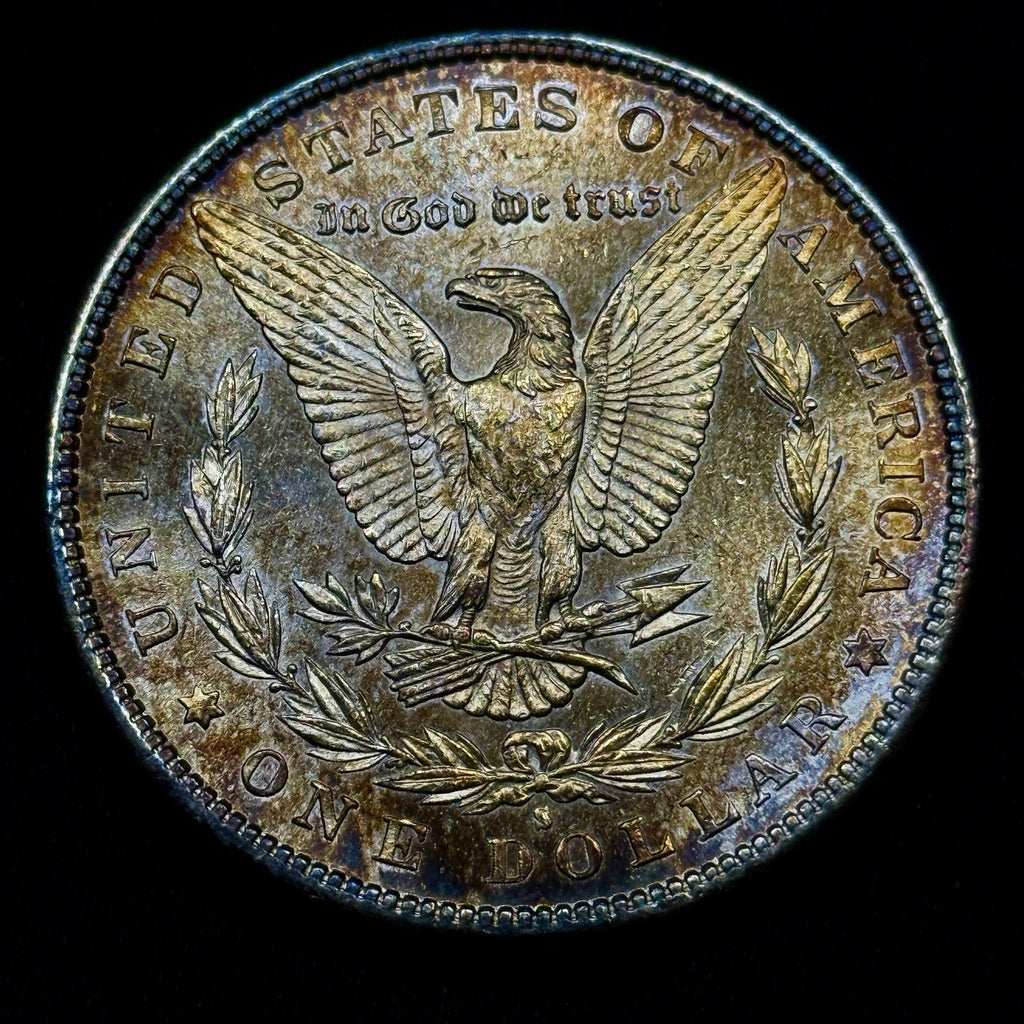1880-S Morgan Silver Dollar Raw Uncirculated Monster Toned Flashy