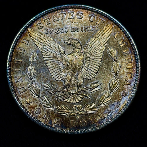 1880-S Morgan Silver Dollar Raw Uncirculated Monster Toned Flashy
