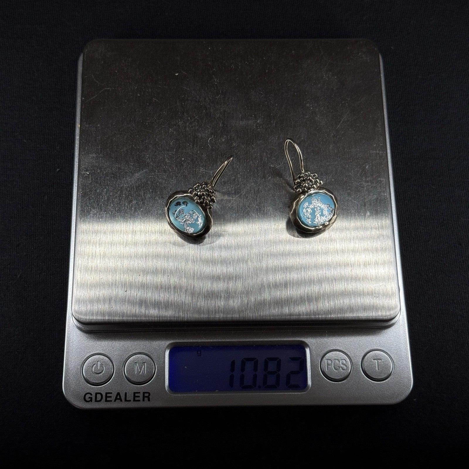 Estate Sterling Silver Earrings Quartz Dangle Micheal Dawkins 925