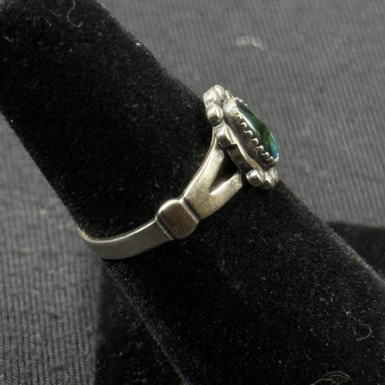 Native Navajo Green Paua Abalone Shell Sterling Silver Ring Size 5.5 925