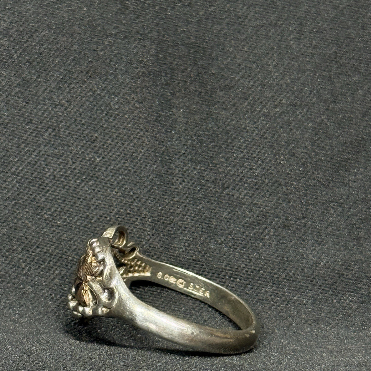 Sterling Silver & 12K Gold Leafs Black Hills Ring Size 8 C.CO